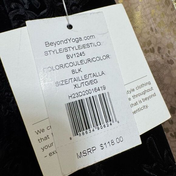 Beyond Yoga Black Baroque Velvet Wide Leg Cozy Lounge Pants XL NWT - Picture 5 of 9